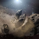 Artist’s conception of an asteroid breaking-up (Image: NASA/JPL-Caltech)